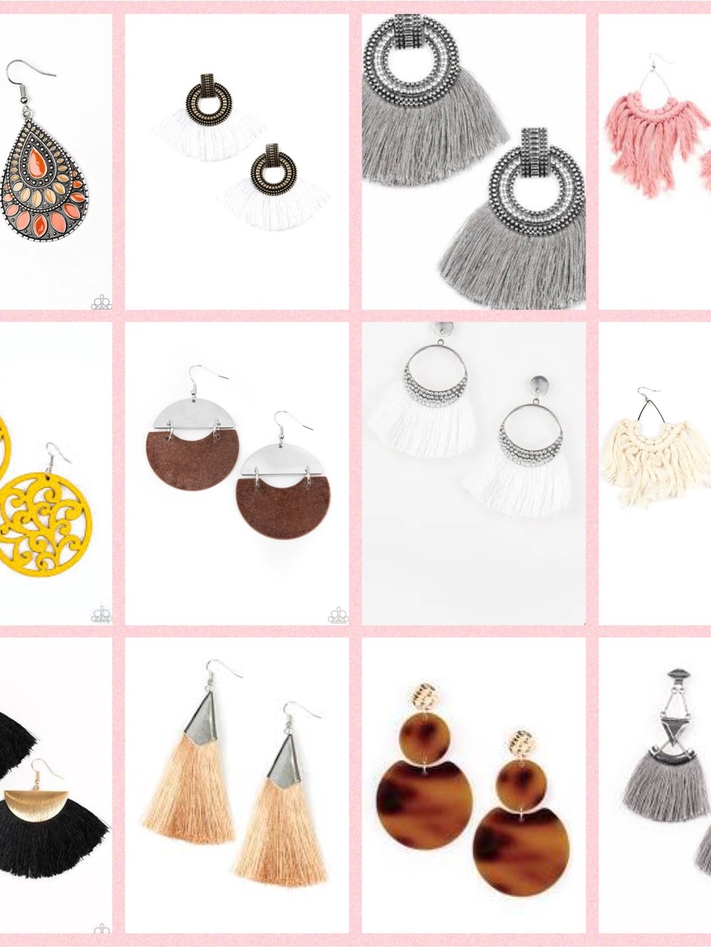 paparazzi Gray Fringe Hoop Earrings